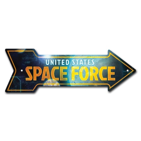 Space Force Arrow Sign Funny Home Decor 36in Wide